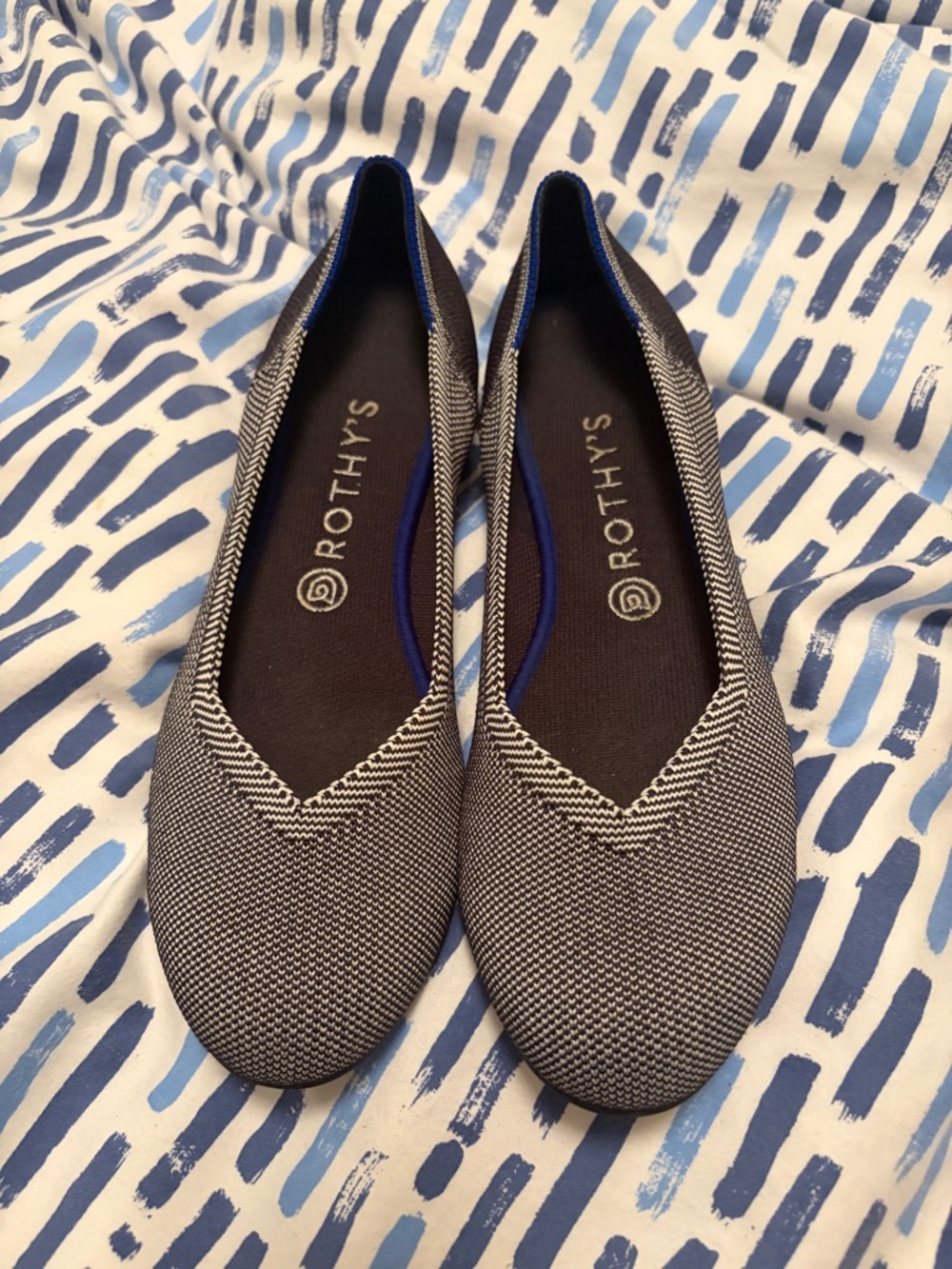 Rothy's Black & White Knit Flats